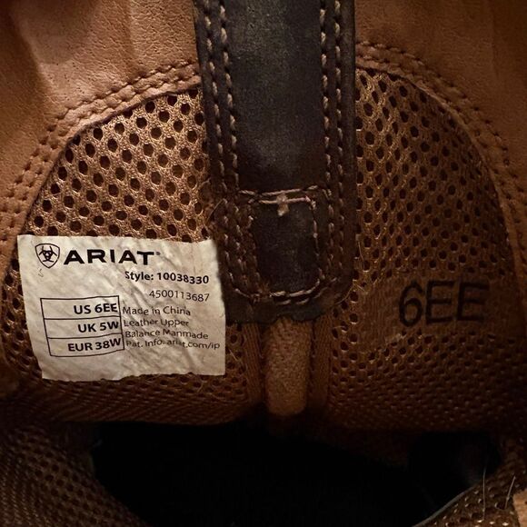 Ariat Cowboy Boot Outdoor Performance Brown Leather 6 Wide $180.00 Western - Picture 6 of 6